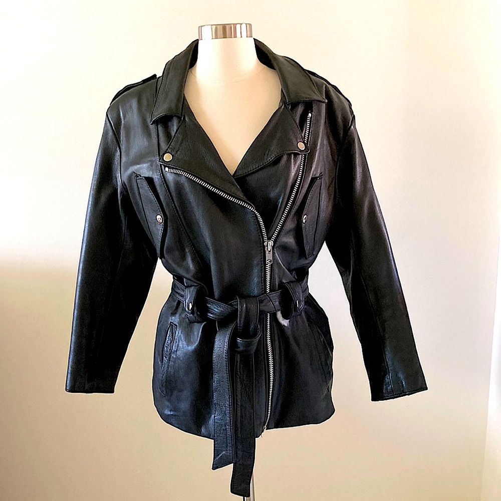 Unik International, Inc. Leather Biker Jacket